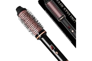 ‎TANSHINE TANSHINE Thermal Brush, 38 mm Electric Round Brush, Heat Brush, Curling Brush, Warm Air and Volumiser, Hair Styling Brushes, Medium Long Hair, Heated Hot Round Curling Blowout Brush, Pink