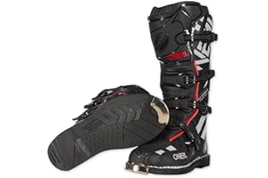 O'NEAL | Botas de motocross MX Enduro | Protección de suela metálica, cierres de hebilla fácilmente ajustables | Bota TRIBUTO SQUADRON V.21 | Adulto | Negro/Gris | Talla 44/10,5