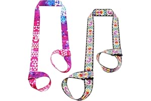 HDGSAFD 2 sztuki pasek do jogi z nadrukiem, pasek do jogi z nadrukiem, regulowany pasek do mocowania maty do jogi, wygodny pasek do ćwiczeń do jogi