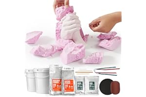 Kit de moulage pour mains HomeBuddy : Kit de moulage de mains souvenir avec seau de mélange de poudre, moulage en plâtre, poudre d'alginate de moulage, cadeau unique pour couples