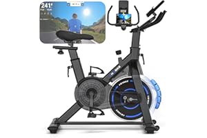 ‎CHAOKE [UPGRADE] Heimtrainer Fahrrad mit APP, CHAOKE Hometrainer Fahrrad, Leises, Stufenlos Einstellbares Magnetsystem, Ergometer Heimtrainer mit LCD-Display, Indoor Fitnessbike für Zuhause, Bis 150KG