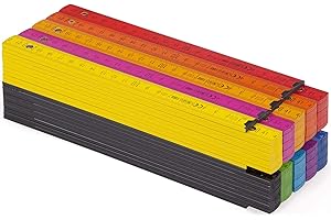 M METRIE Metrie BLOCK52 Holz Zollstock/Zollstöcke 10x Stück|2m langer Gliedermaßstab, Meterstab mit Duplex-Teilung - Bunt (BLOCK52-10x Bunt) Hergestellt in der EU