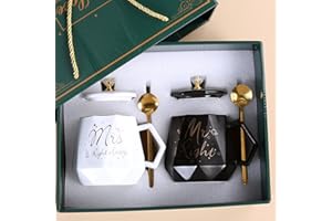 Disoza Mr Right Mrs Always Right Filiżanki Prezent Walentynkowy 2 szt. Filiżanki do kawy Ślub dla młodej pary Ślubnej Zaręczyny Rocznica Filiżanka Prezent na Boże Narodzenie Dla Pary Zestaw Czar