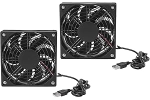 Deansh PC Cooling Fan, 2pcs Computer Case Fan with Multiple Power Supply Modes, 5V USB PC Ultra Silent Quiet Cooler Fan for All Kinds of Routers, TV Modem