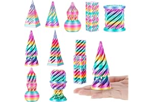GSrenyu 5 Pcs 3D Printed Fidget Toy for Kids and Adults 5 Style Colorful Spiral Cone Fidget Toy for Stress Home Office Decoration and Gifts