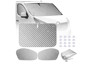 MaxEarn Thermal Blind Set for Renault Trafic 2015-2024, 3PCS Luxury Sunshade Wrap Cover Kit, Foldable Window Front Screen Cover, Summer UV Sun Blind & Winter Insulation Screen for Vivaro NV300