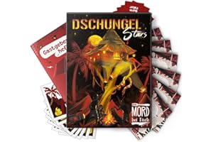 MORD bei Tisch Krimidinner für Zuhause - 4 bis 6 Personen - Der Dschungelstars Fall - Das Krimi Spiel ab 16 Jahren – Ideal als Krimi Dinner für eine mörderische Dinnerparty