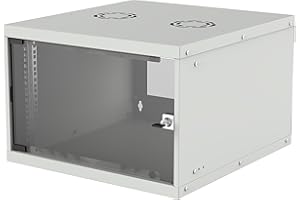 Intellinet Intracom 714150 Wallmount Cabinet 6U 540/400mm Rack 19 Glass Door Flat Pack pilka