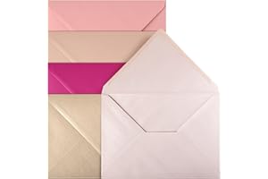 Netuno 20 buste lettere colorate tonalità rosa C5 16,2 x 22,9 cm set buste lettera eleganti grandi a5 colori assortiti per biglietti inviti matrimonio compleanno battesimo partecipazioni Natale