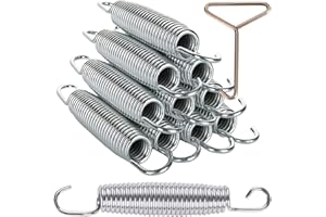 LLWQUANZSS HZSOOCH 5.5 inch Trampoline Replacement Springs for 8ft/10ft/12ft/14ft/15ft/16ft, Heavy-Duty Galvanised Steel, Metal Rust Resistant, Fitness Trampoline Springs (Free 1pcs springs tool)…