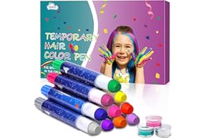 Purpledi 13pcs Tizas lavable para el Pelo Temporales - para niña, Peine de tiza para el cabello Kit para carnaval, fiesta, Navidad, cumpleaños de Halloween