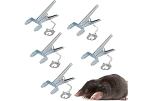REPELEM Easy Set Scissor Mole Traps, Reusable Mole Trap, Rust-Free Garden Protection, Humane Vole & Mole Killer, Powerful Mole Deterrent | Large, Pack of 5