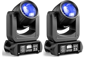 YESPICK Paquete de 2 cabeza móvil LED 150W luces para iluminación de escenario, haz puntual, prisma giratorio, 8 gobos, luces de fiesta activadas por sonido para bodas, iglesias y eventos en vivo