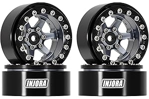 INJORA 1.3" Aluminium Beadlock Wheels -5.25mm Offset for SCX24 TRX4M 1/24 1/18 RC Crawler