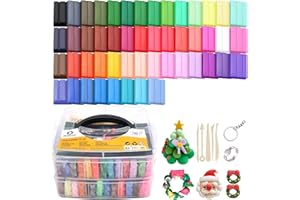 Artecho Kit de arcilla polimérica, 50 colores para modelar, con 5 herramientas de esculpir arcilla para bricolaje, diseño de joyas, decoración del hogar y escultura artística