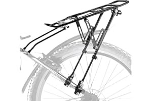 Yamvisa Bike Rear Rack, Bicycle Luggage Rack Bike Cargo Racks Rear Pannier Rack Adjustable Height 80kg Load for Cycling Camping Touring Sport