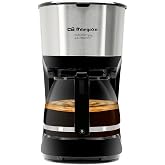 Orbegozo CG 4512 Drip Coffee Maker 12 Cups 750W, Glass Jug 1.25L, Removable Permanent Filter, Automatic Shut Off, Leak-proof