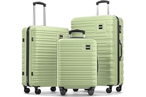 Travely Polycarbonate Suitcase Set - 77cm, 67cm, 55cm suitcases Set Including TSA Lock, Hard case Suitcase, Large Hardshell Suitcase 4 Wheels, Set of suitcases