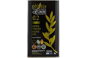 Physis of Crete 0.2 Oliwa Extra Virgin z Krety Naturalna | Grecka oliwa z oliwek | Zimnotłoczona | Niska kwasowość | Pierwsze tłoczenie | Idealna do sałatek i gotowania | 3L