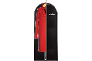 Maishijie Pokrowiec na garnitur, 150 * 60 cm torba na ubrania z tkaniny Oxford z kieszenią na buty, zapięcie na zamek błyskawiczny, oddychająca, (Czarny (150 cm - 1 opakowanie))