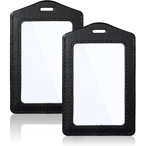 Porte-badge Vertical En Cuir Synthétique Avec Cordon En Nylon Pour