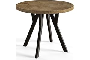 AlpiMeble Redonda OVO - Mesa Redonda para Comedor Mesa para salón - Tablero Laminado de 36 mm - Patas de Madera de Haya - Moderna para Redonda de 90 cm a 190 cm Lefkas