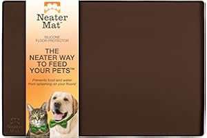 Neater Pet Brands Neater Mat - Tappetino impermeabile in silicone per animali domestici, protegge i pavimenti da cibo e acqua (Marrone, 61 x 40,6 cm Silicone)