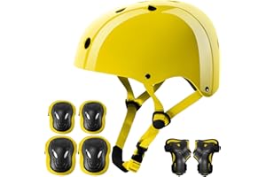 Niftii Glossy Helmet and Pad Set for Kids - Adjustable Protective Gear with Knee, Elbow & Wrist Pads, Safety Set, Cycling, Skateboarding, and Scooting for Boys & Girls Ages 3-15