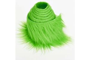 RHZXD Faux Fur Fabric - Green Fluffy Craft Fur, 5x150cm, DIY Craft Decoration