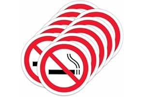 Viro Display No Smoking Self-Adhesive Vinyl Signs Stickers - 80 x 80mm - 10 Pack