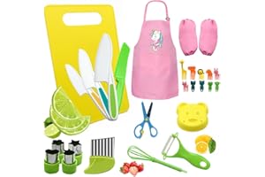 YTACREA Couteau Cuisine Enfant, Ensemble de 27 Couteaux de Cuisine pour Enfants Couteau Enfant pour couper et cuire des fruits ou légumes pour les tout-petits, avec planche à découpe