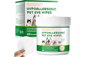 APCKFLEE 150 Stück Augenpflege FingerPads für Hunde, Augen Reinigungspads Hunde & Katzen, Augen Reinigungspads für Augenpflege Hund und Tränenfleckenentferner, Sanfte Augenreinigungstücher für Hunde (150p)