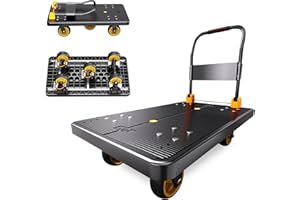 NiceyCare Foldable Heavy Duty Platform Truck Dolly - 800kg Capacity with 5 360° Swivel 13cm TPR Wheels, Honeycomb Frame Flatbed Hand Cart for Moving, Garage, Warehouse, Groceries