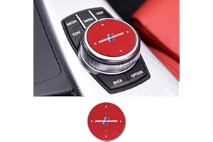 OYDDL 46mm Auto Aufkleber Multimedia Knopf Trim Cover Schalthebel Abdeckung Kompatibel mit BMW 3er F30 F31 F34 4er F32 F33 F36 X3 X4 F25 F26 G01 G02 Interieur Zubehör (Rot)