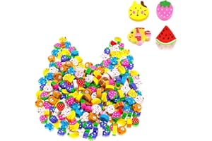 GUNWON 50 Pieces Mini Erasers for Kids Bulk, Novelty AnimalErasers, Animal Rubber Multipack Novelty Erasers, Cute Small Animal Fruit Erasersfor Kids, Pencil Erasersfor Home School Classroom Rewards
