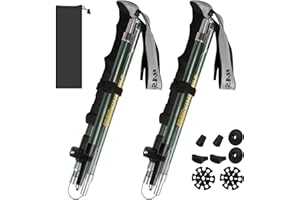 LIUHONGTAO Walking Poles - 2 Pack Collapsible Trekking Hiking Poles with Quick Lock System, Folding, Telescopic, Ultralight for Senior Trekking, Backpacking, Hiking