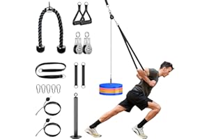 Lyndwin Poulie Musculation Maison, Double Poulie Musculation Poignée Kit, Muscu Appareil de Haltere Musculation Machine Accessoire Haute et Bass pour Triceps Biceps Main Poitrine Bras AB Dos Muscle