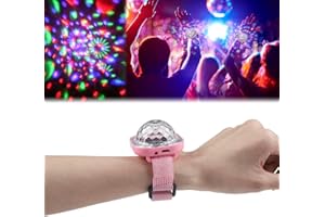 COMEHOME Mini Disco Ball Disco Lights for Kids, Disco Ball Watch Rechargeable Kids Night Light Usb Star Light Projector Torch Light for Kids, Portable Wrist Disco Ball Light Battery Operated for Girls