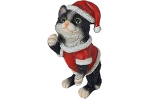 Aspinaworld Weihnachtsdeko, Weihnachts Katzen Figur 16 cm, Weihnachtsfigur, Wohnzimmer Deko, Tierfigur, Winterfigur