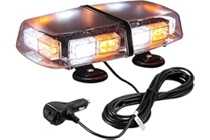 PROZOR Luce Stroboscopica di Emergenza 12/24V 36 LED con Magnetico 3 Colori modificabili Lampada di Avvertimento Impermeabile IP67 con 7 Diverse Modalità Lampeggiante per Veicolo Auto Camion