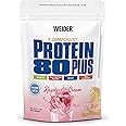 WEIDER Protein 80 Plus Eiweißpulver, Himbeer-Sahne, Low-Carb, Mehrkomponenten Casein Whey Mix für Proteinshakes, 500g