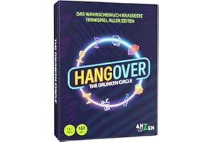 ANZEN HANGOVER - The Drunken Circle | Trinkspiel Revolution für Erwachsene bzw. ab 16 Jahren | Partyspiel mit Karten, Würfel & wasserfesten Kreisen | Wichtelgeschenk | Silvester Spiel & Geschenk Weihnachten