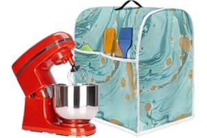 Psesaysky Türkisfarbene Marmor-Abdeckung für kleine Geräte für Küchentheke, L-Größe, Küche, Zuhause, staubdicht, leicht, faltbar, ohne Platz zu beanspruchen, modernes Design