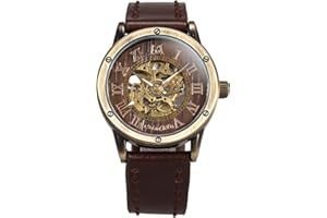 ManChDa Montre pour Homme,Noir Classique d'affaires À Automatique Analogique Montres Hommes Marque De Luxe Casual De Mode Montre-Bracelet Sport Étanche en Cuir Montre