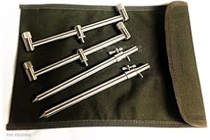 NGT 2 x ROD BUZZ BAR with BANK STICKS & CASE STAINLESS STEEL CARP FISHING