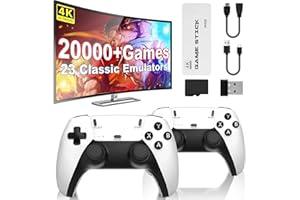 PZNETUE 2025 Retro Games Console, Retro Game Stick Built-in 20.000+ Classic Games with Wireless Controller, Plug & Play for TV HDMI, Retro Game Console for Family and Adult (Max Pro+)