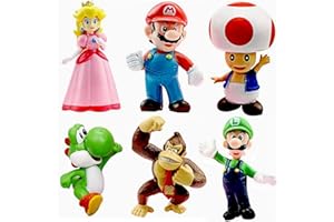 LGUZAKO Cartoon Cake Topper,Birthday Cake Topping, Cartoon Figures Birthday Cake Cupcake Decorations,Kids' Cupcake Toppers,Party Cake Decorations (6pcs)