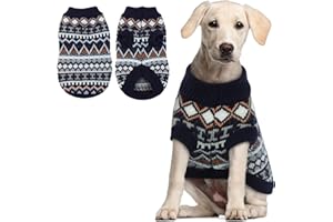 Hjumarayan Jersey para Perro Mediano - Precioso Jersey Navideño, Cálido y Boho para Perros Medianos (Azul Marino XL)