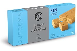 Castillo de Jijona - Torrone Crema di Mandorle Senza Zucchero 200gr - Torrone Senza Zucchero - Equilibrio tra Gusto e Salute - Senza Glutine - Alta Qualità - Prodotto in Spagna (Jijona)