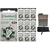 YesMed Extra Power 312 Numara İşitme Cihazı Pili (10 Paket x 6 Adet = 60 Adet Pil) + HEDİYE YesMed WaxStop Filtre